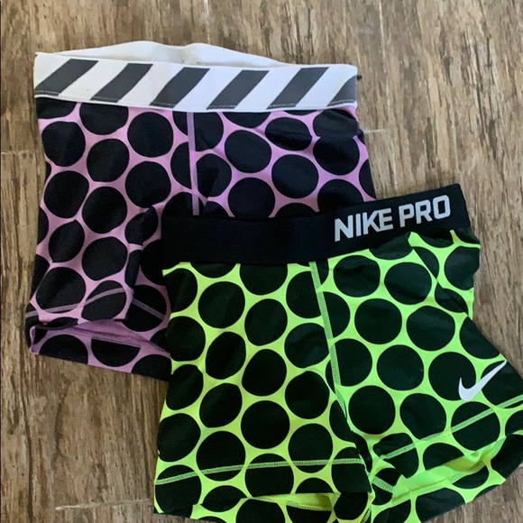 Nike Pants - Lot of 2 polka dots Nike Pro shorts XS